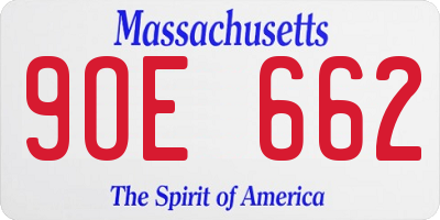 MA license plate 9OE662