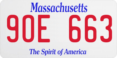 MA license plate 9OE663
