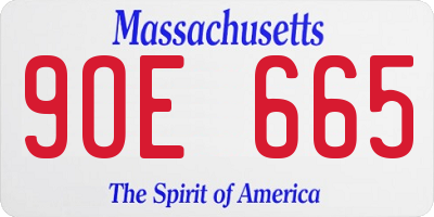 MA license plate 9OE665