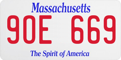 MA license plate 9OE669