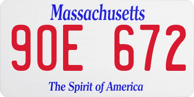 MA license plate 9OE672