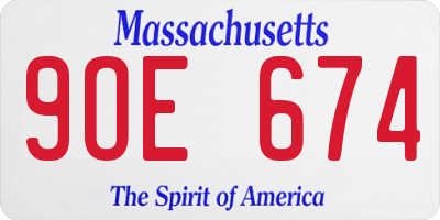 MA license plate 9OE674