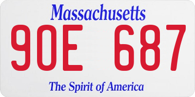 MA license plate 9OE687