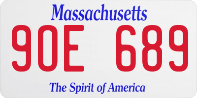 MA license plate 9OE689