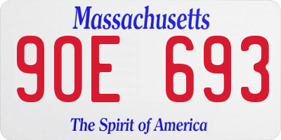 MA license plate 9OE693