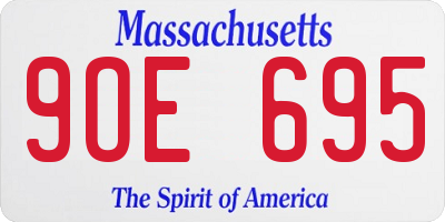 MA license plate 9OE695