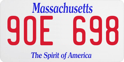 MA license plate 9OE698
