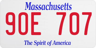 MA license plate 9OE707