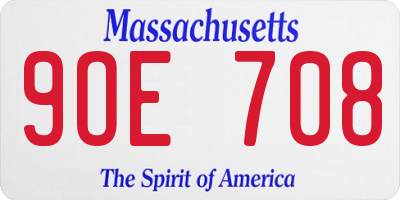 MA license plate 9OE708