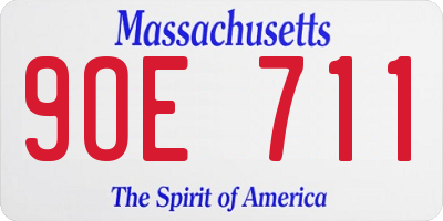 MA license plate 9OE711