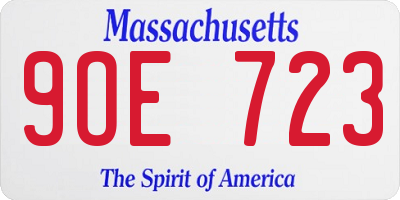 MA license plate 9OE723