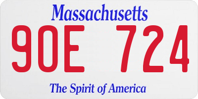 MA license plate 9OE724