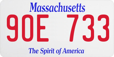 MA license plate 9OE733