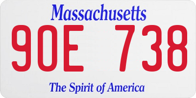 MA license plate 9OE738
