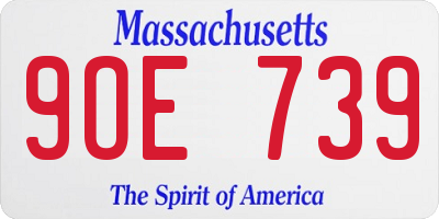 MA license plate 9OE739