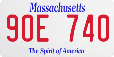 MA license plate 9OE740