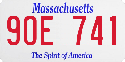 MA license plate 9OE741