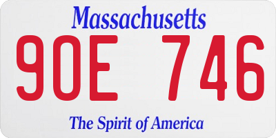 MA license plate 9OE746