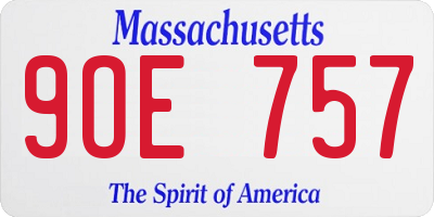 MA license plate 9OE757