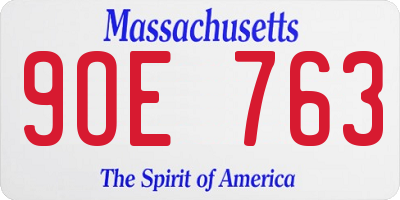 MA license plate 9OE763