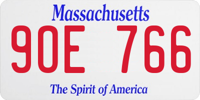 MA license plate 9OE766