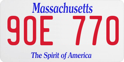 MA license plate 9OE770