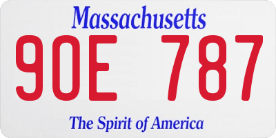 MA license plate 9OE787