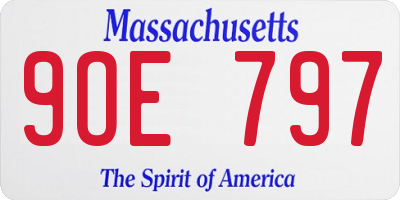 MA license plate 9OE797