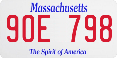 MA license plate 9OE798
