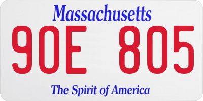 MA license plate 9OE805