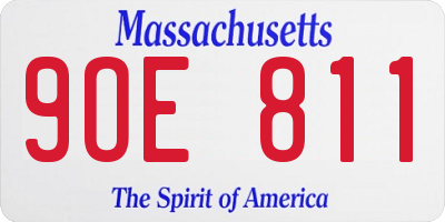 MA license plate 9OE811