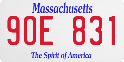 MA license plate 9OE831