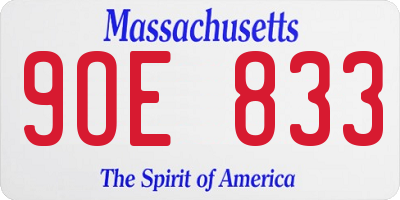 MA license plate 9OE833