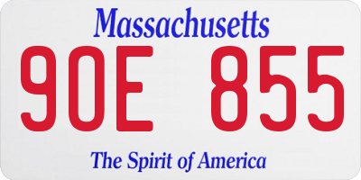 MA license plate 9OE855