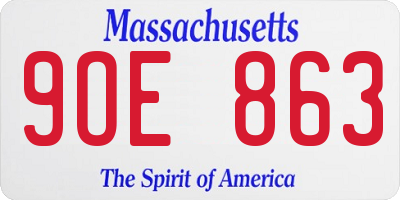 MA license plate 9OE863