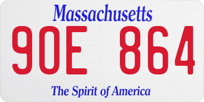MA license plate 9OE864