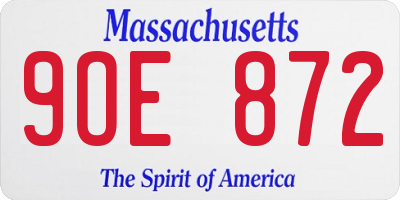MA license plate 9OE872