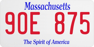 MA license plate 9OE875