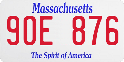 MA license plate 9OE876
