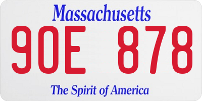 MA license plate 9OE878