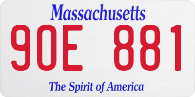 MA license plate 9OE881
