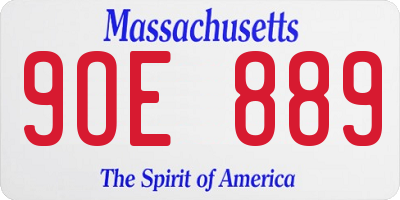 MA license plate 9OE889