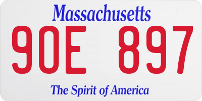 MA license plate 9OE897