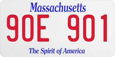 MA license plate 9OE901