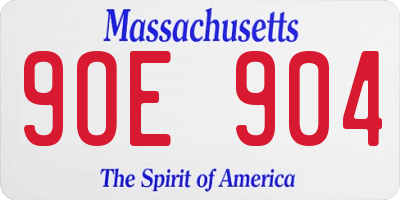 MA license plate 9OE904