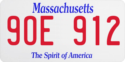 MA license plate 9OE912