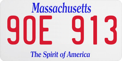MA license plate 9OE913