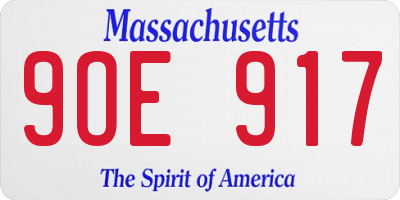 MA license plate 9OE917