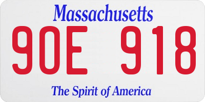 MA license plate 9OE918