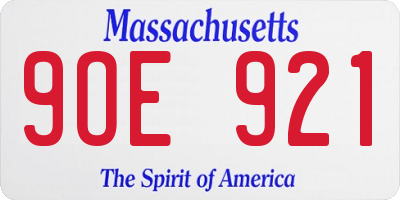 MA license plate 9OE921